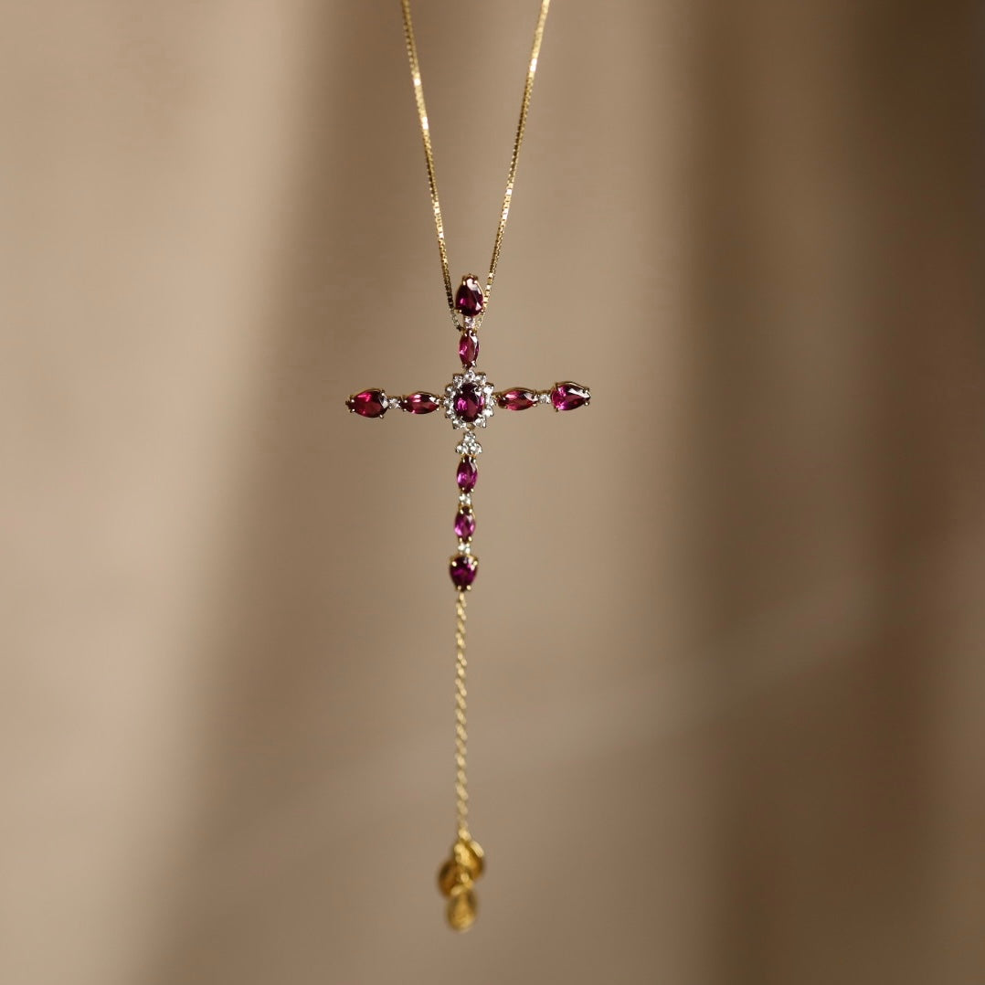 18k Gold Necklace Cross