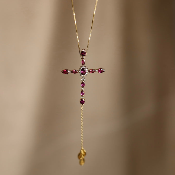 18k Gold Necklace Cross
