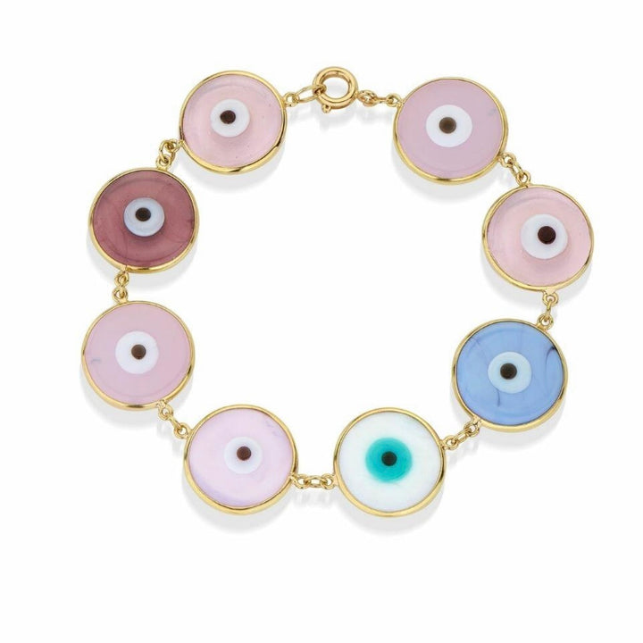 18k Gold Greek Eye Murano Bracelet