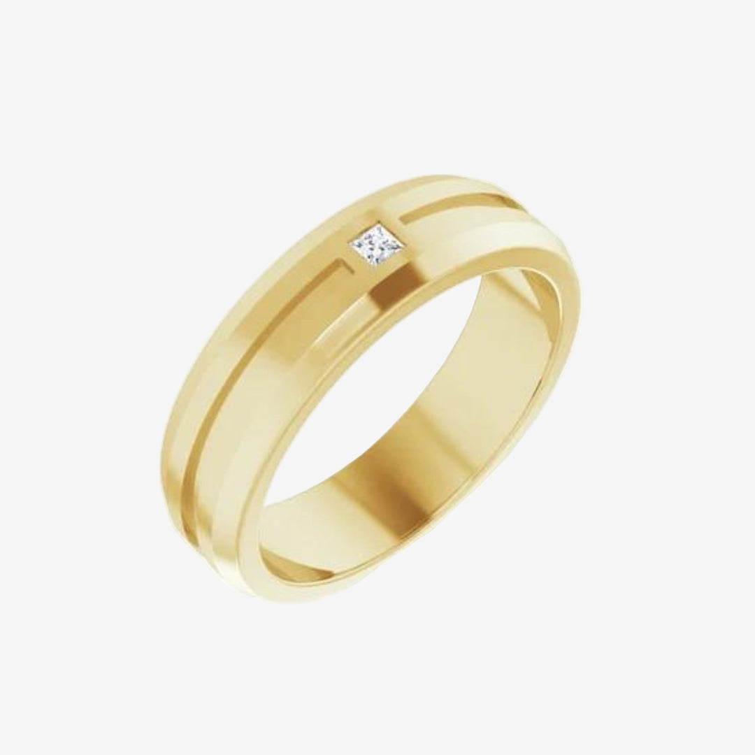 18k Yellow Solid Gold Band Ring