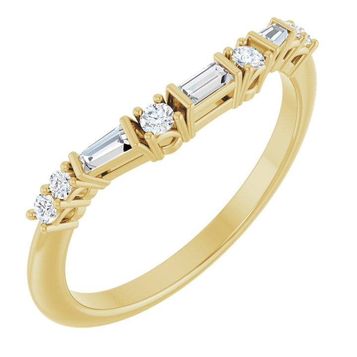 Gold Diamond Contour Ring