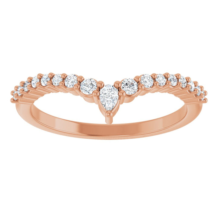 Curved Diamond Ring in Gold