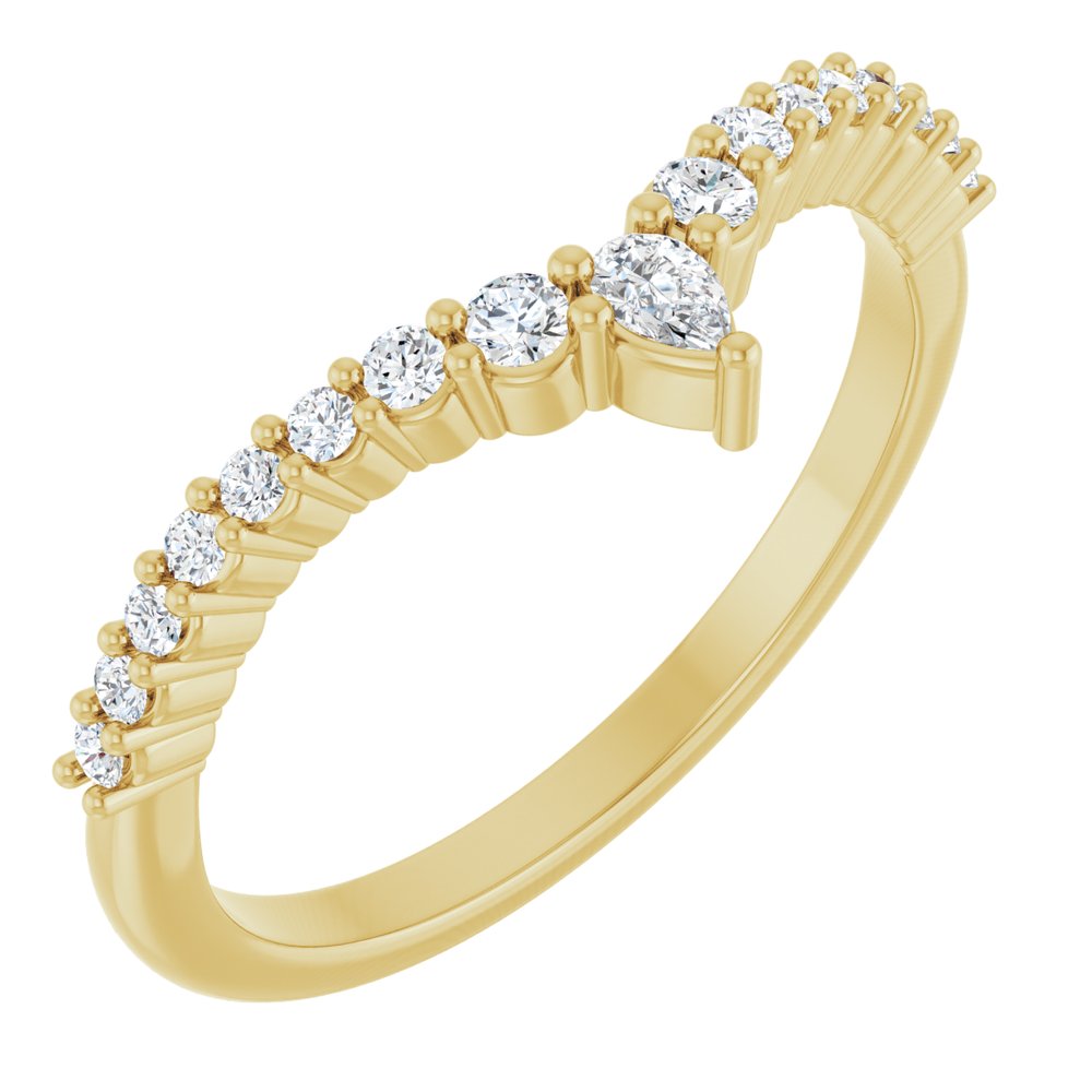 Curved Diamond Ring in Gold