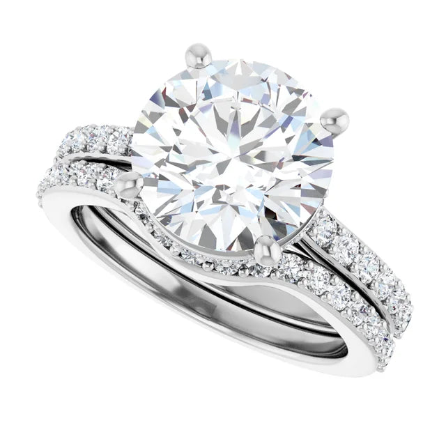 Lab Diamond Engagement Ring 1.5 ct Round 18K White Gold