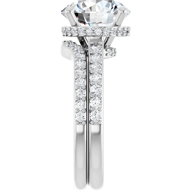 Lab Diamond Engagement Ring 1.5 ct Round 18K White Gold