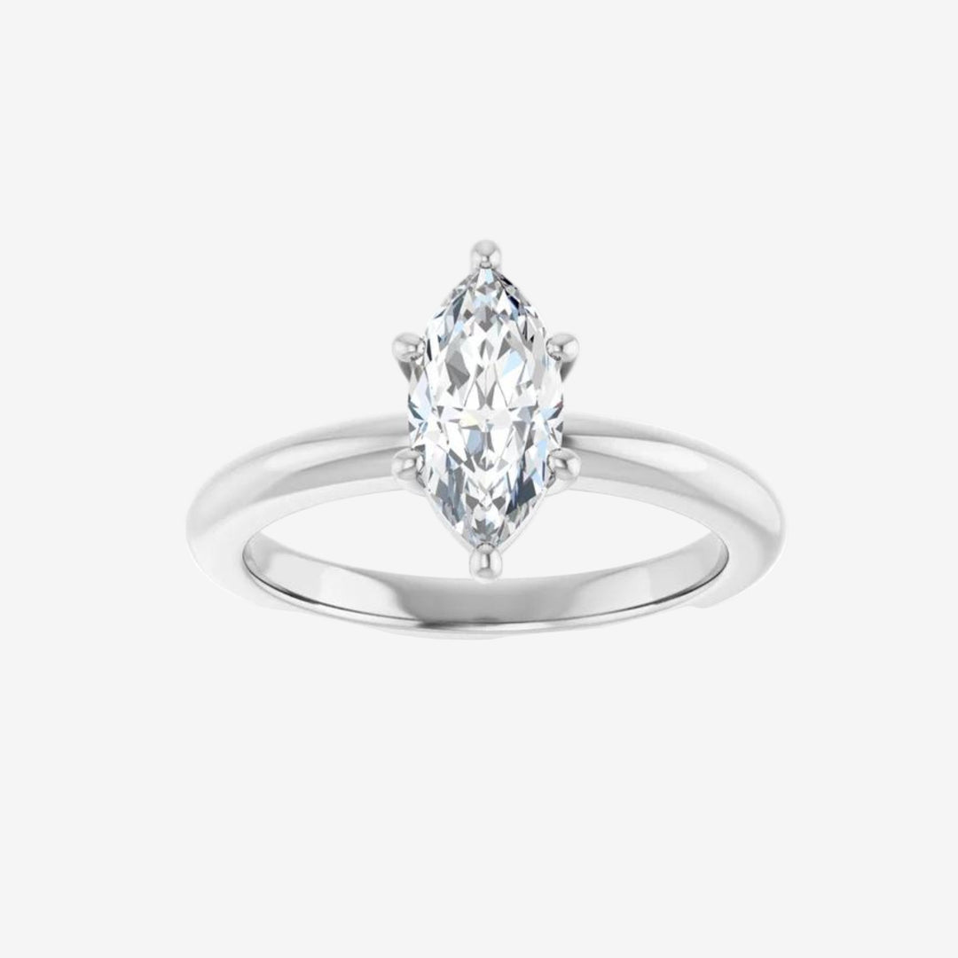 Marquise Solitaire Engagement Lab Diamond Ring