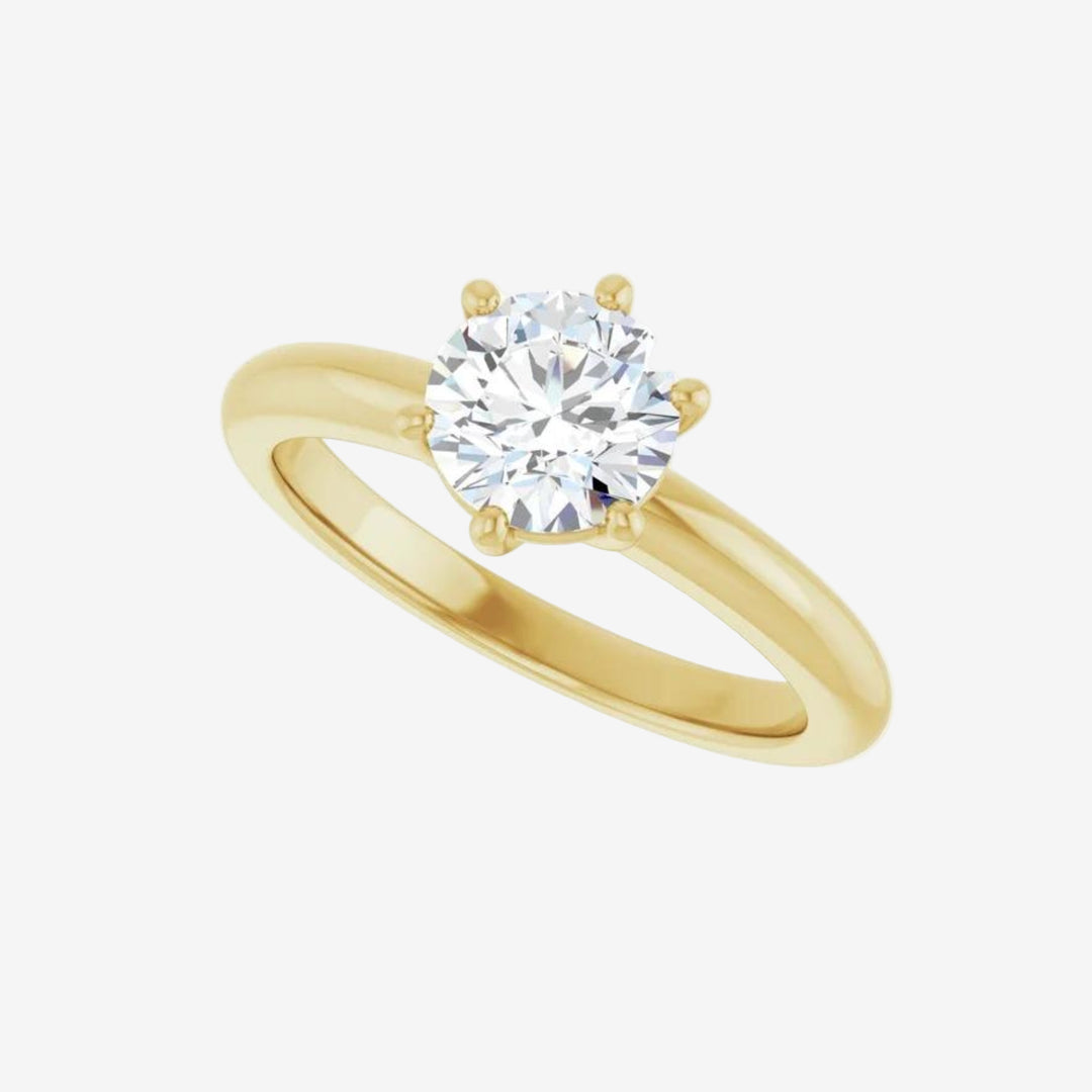 Round Solitaire Engagement Lab Diamond Ring