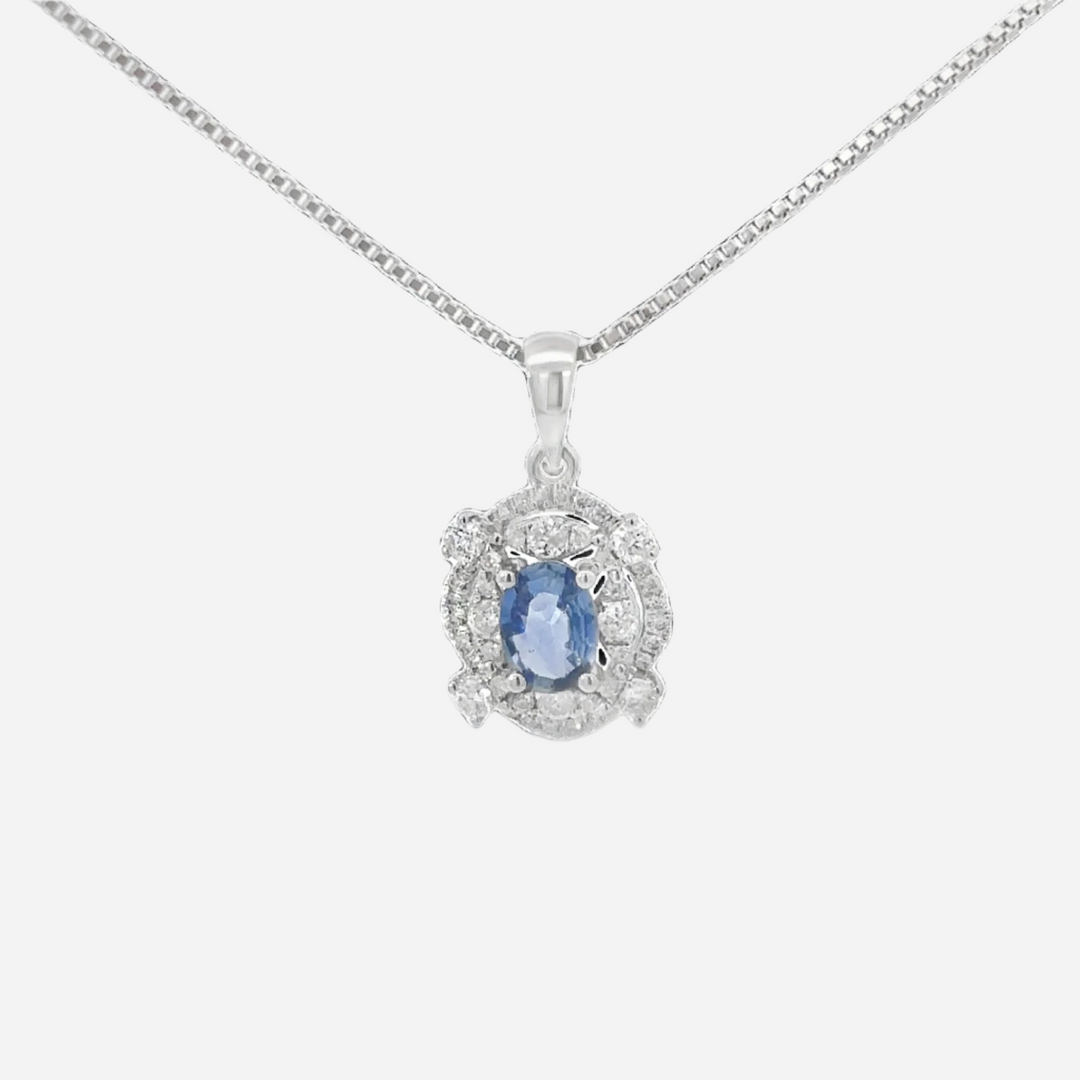 18k White Gold Sapphire Necklace