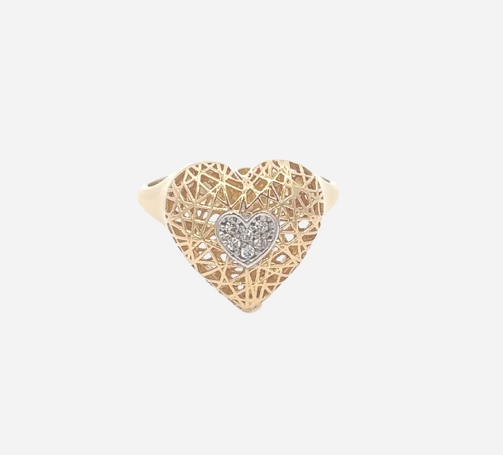 18k Gold Heart Ring