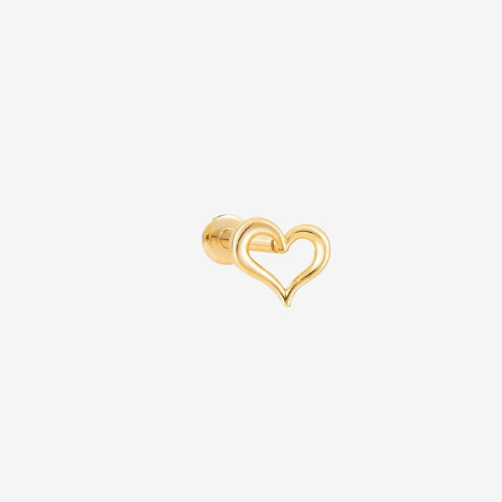 Solid Gold14k Heartfelt Piercing Threaded