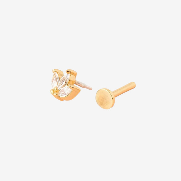 Solid Gold 14k Piercing Threaded