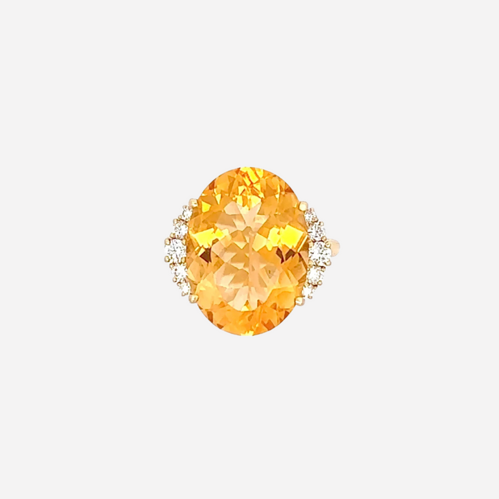 18k Gold Citrine Ring