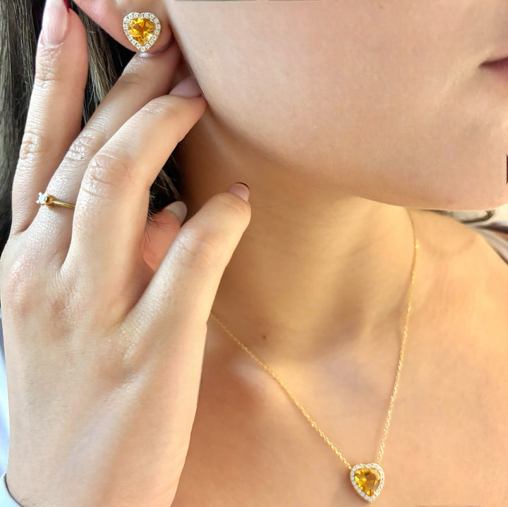 18k Gold Citrine Earring