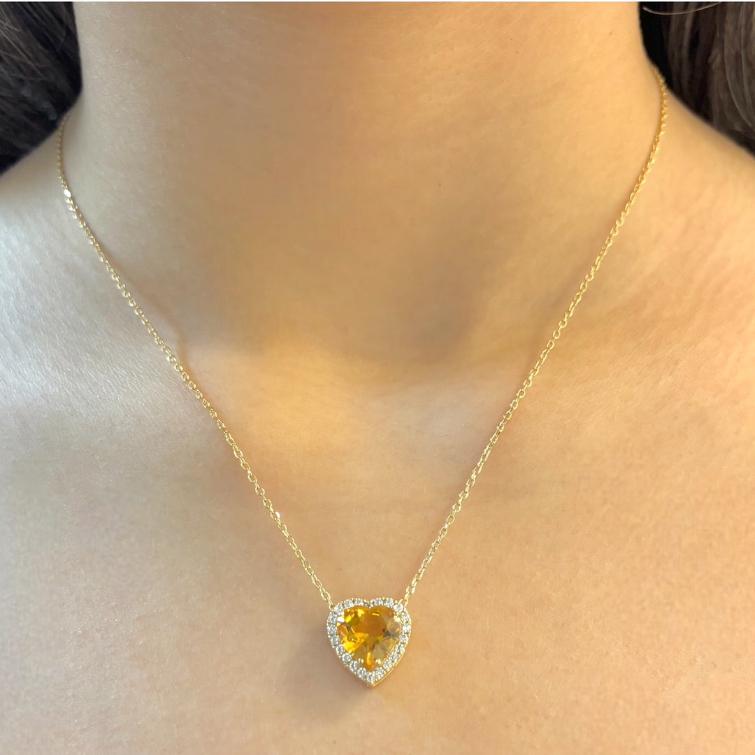 18k Citrine Gold Necklace