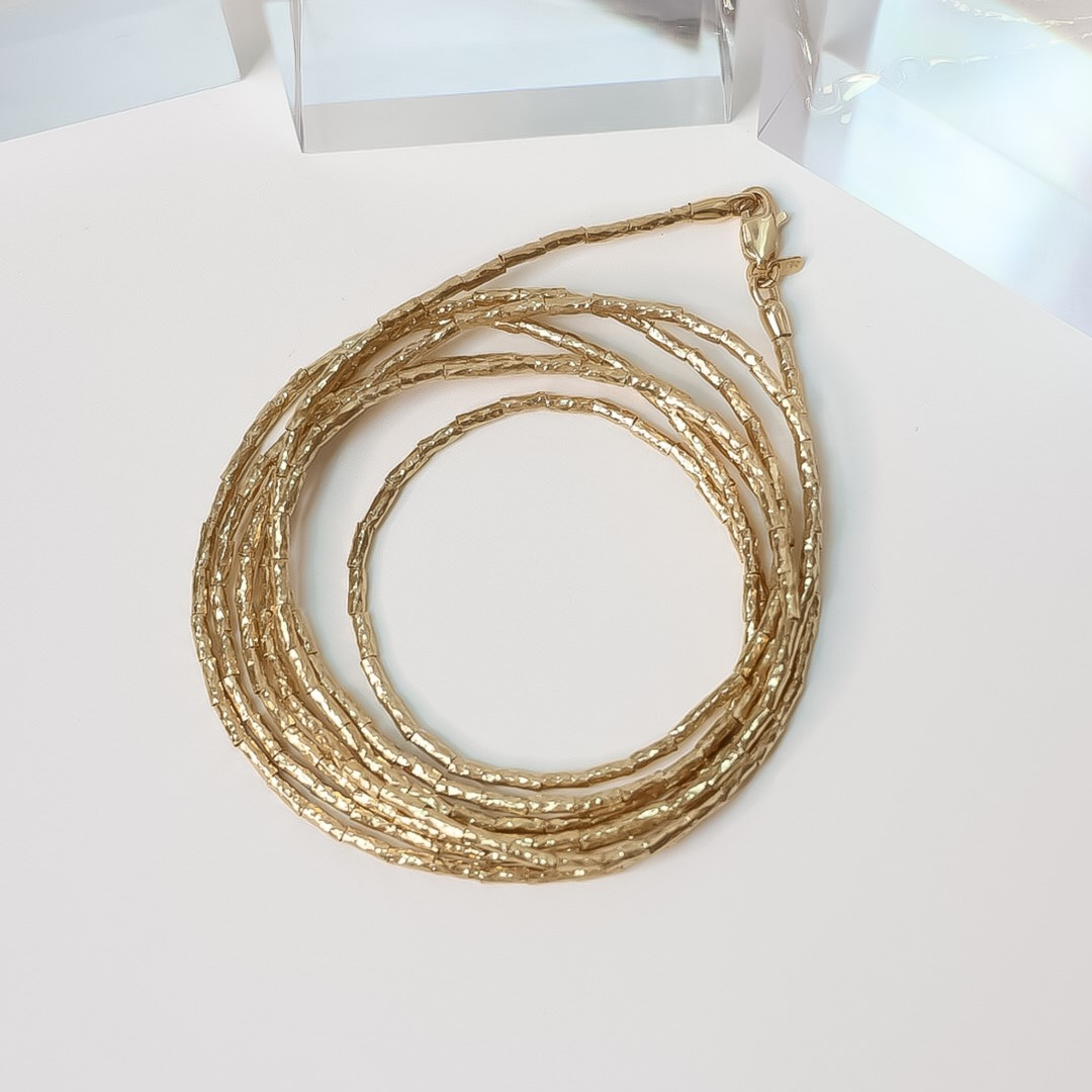 18k Gold White Canutilho Necklace