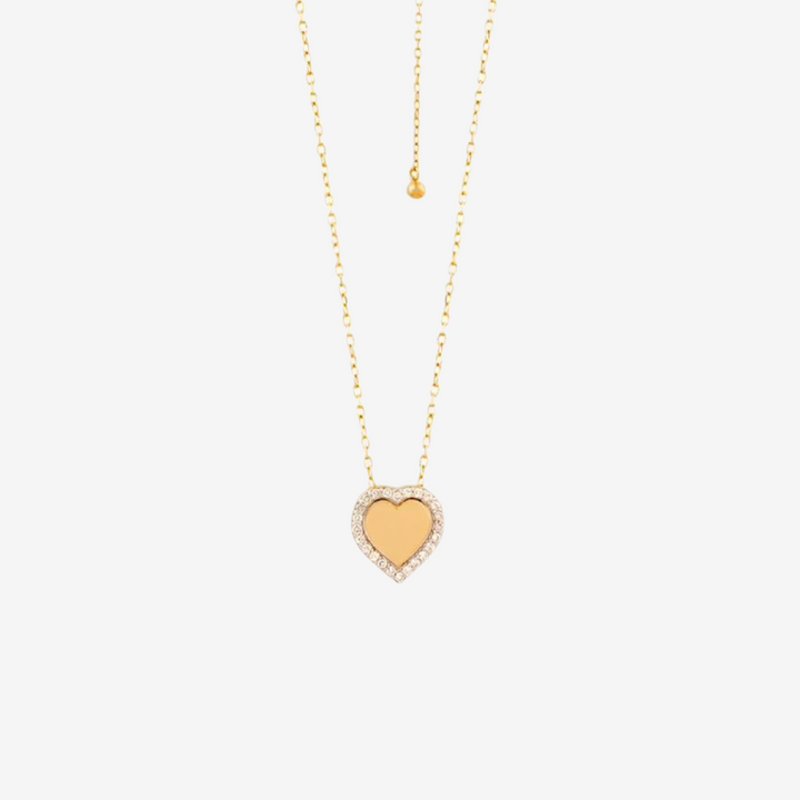 18k Gold Diamond Heart Necklace