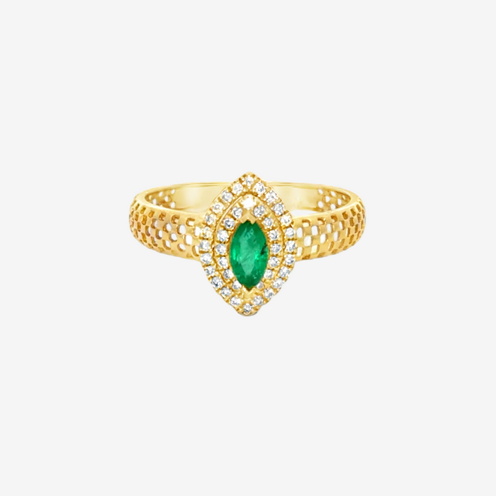 Marquise Emerald Gold Ring