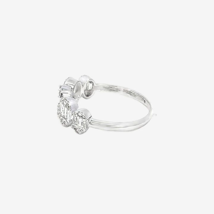 White Gold Oval Ring Diamond