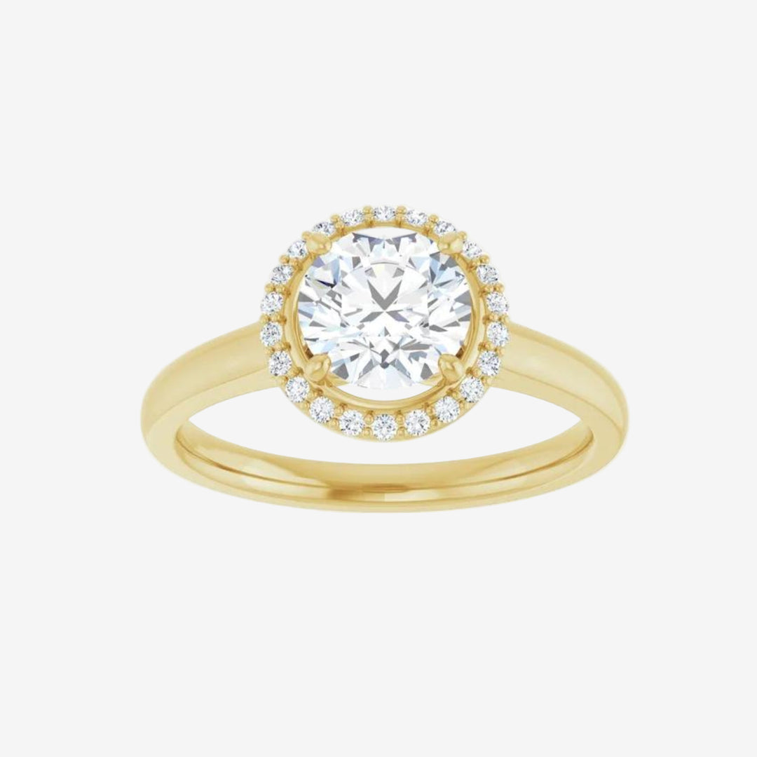Round Halo-Style Engagement Lab Diamond Ring