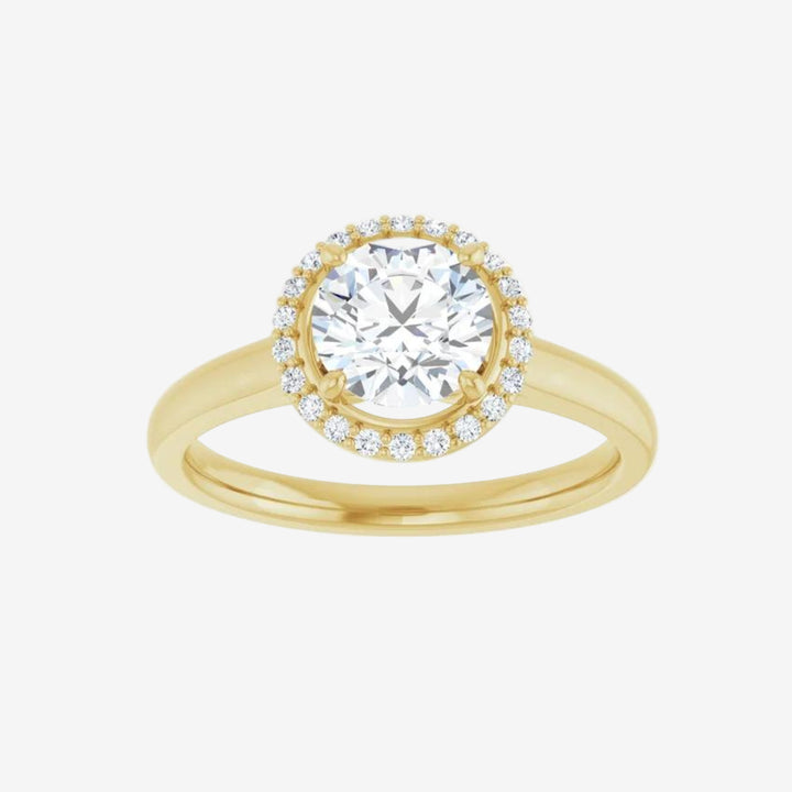 Round Halo-Style Engagement Lab Diamond Ring