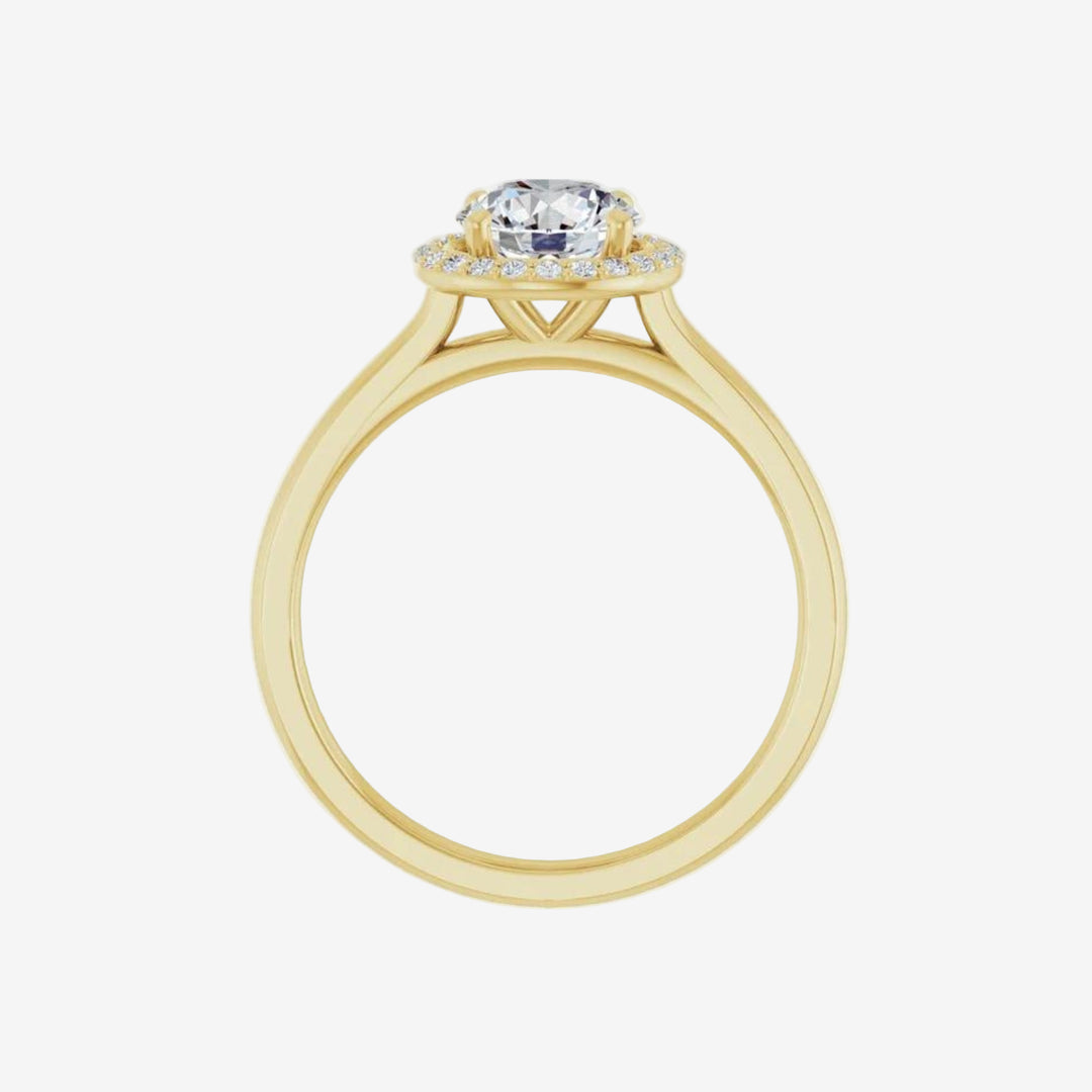 Round Halo-Style Engagement Lab Diamond Ring