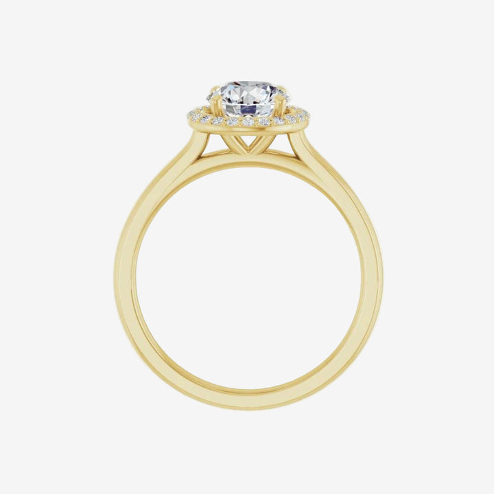 Round Halo-Style Engagement Lab Diamond Ring
