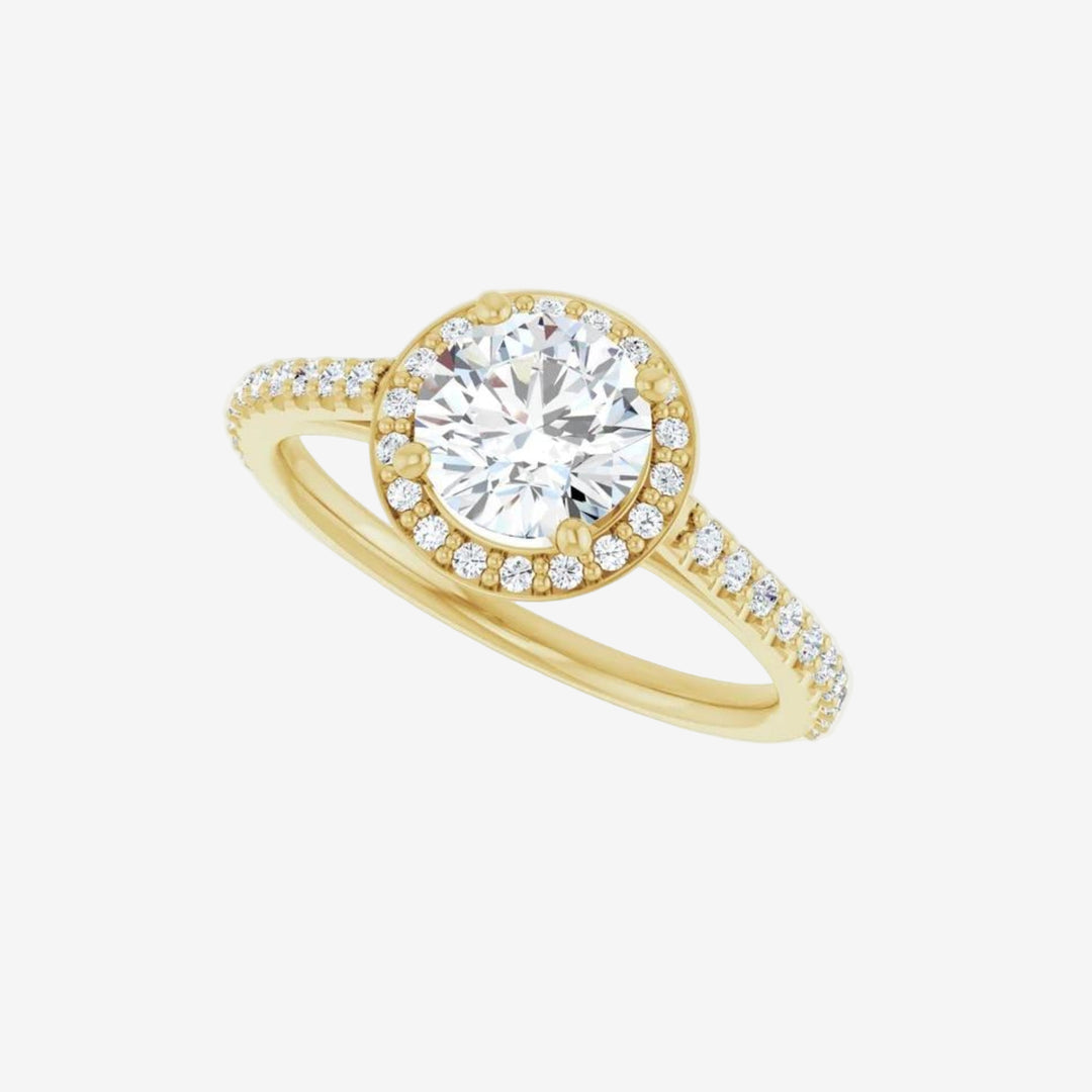 Round Halo-Style Engagement Lab Diamond Ring