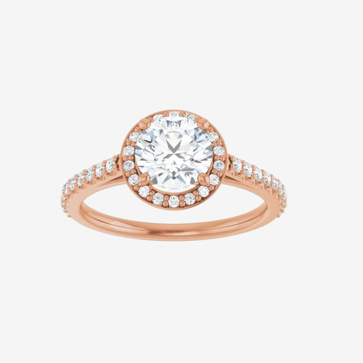 Round Halo-Style Engagement Lab Diamond Ring