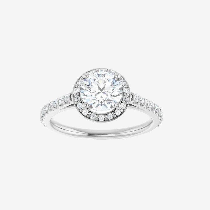 Round Halo-Style Engagement Lab Diamond Ring