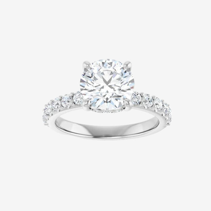 2.0Ct Round Half Eternity Lab Diamond Ring