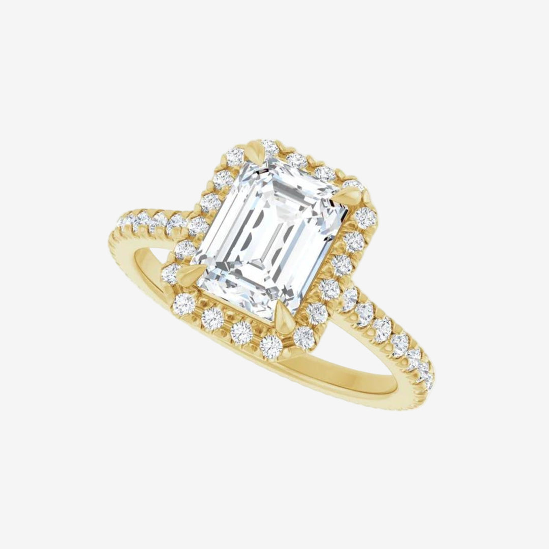 Emerald Eternity Engagement Lab Diamond Ring