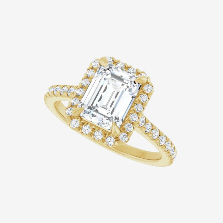 Emerald Eternity Engagement Lab Diamond Ring