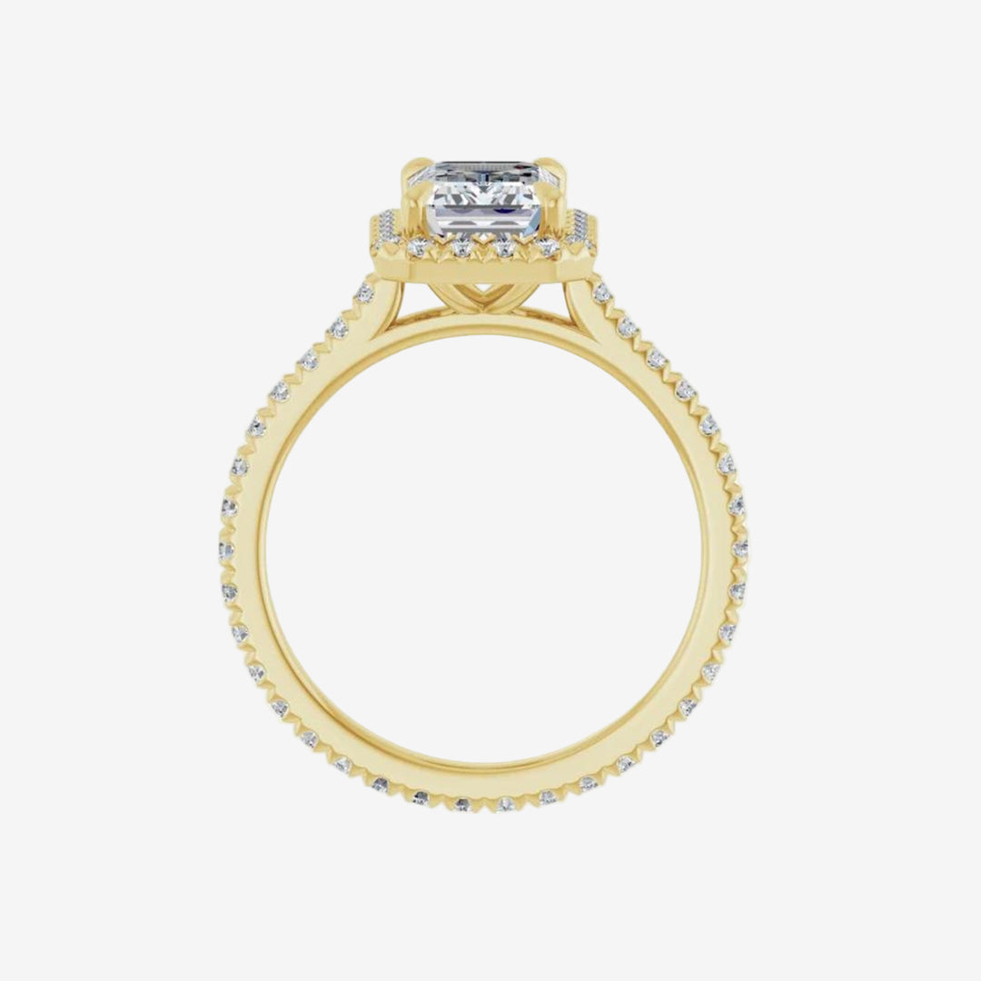 Emerald Eternity Engagement Lab Diamond Ring