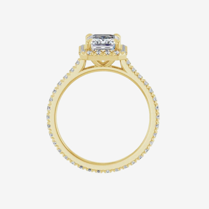 Emerald Eternity Engagement Lab Diamond Ring