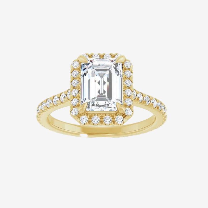 Emerald Eternity Engagement Lab Diamond Ring