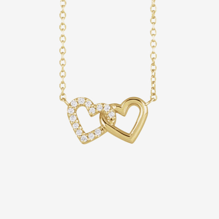 Petite Double Interlocking Heart  Necklace