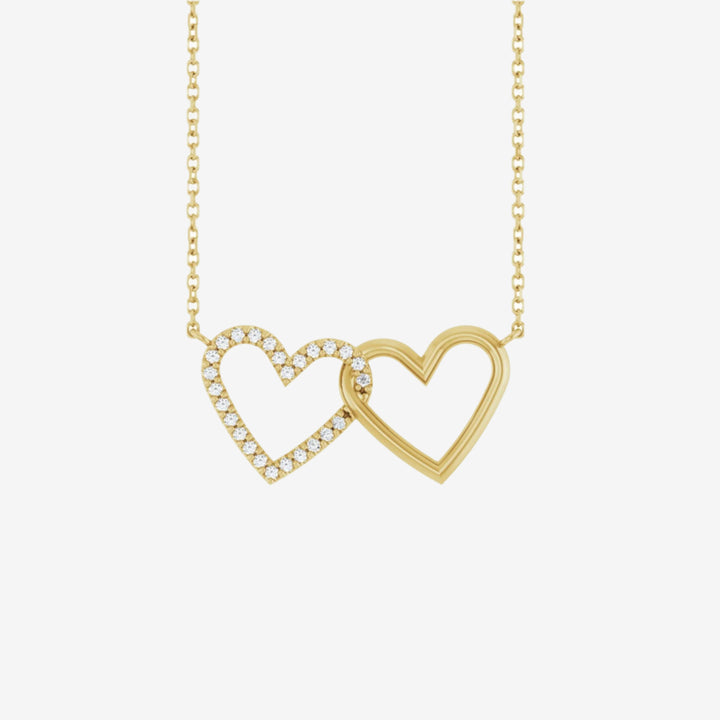 Petite Double Interlocking Heart  Necklace