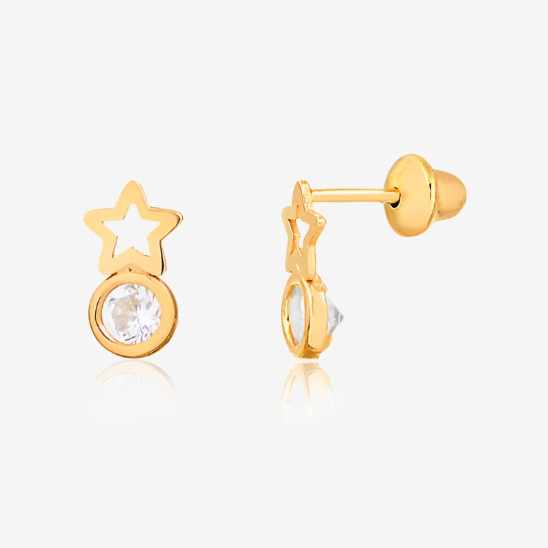 Children's 18k Gold Star Earring