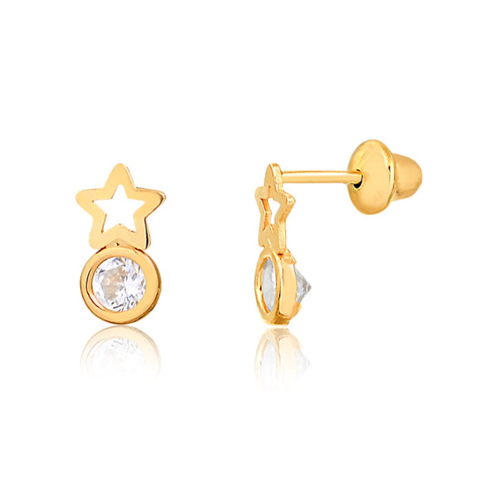 Children's 18k Gold Star Earring