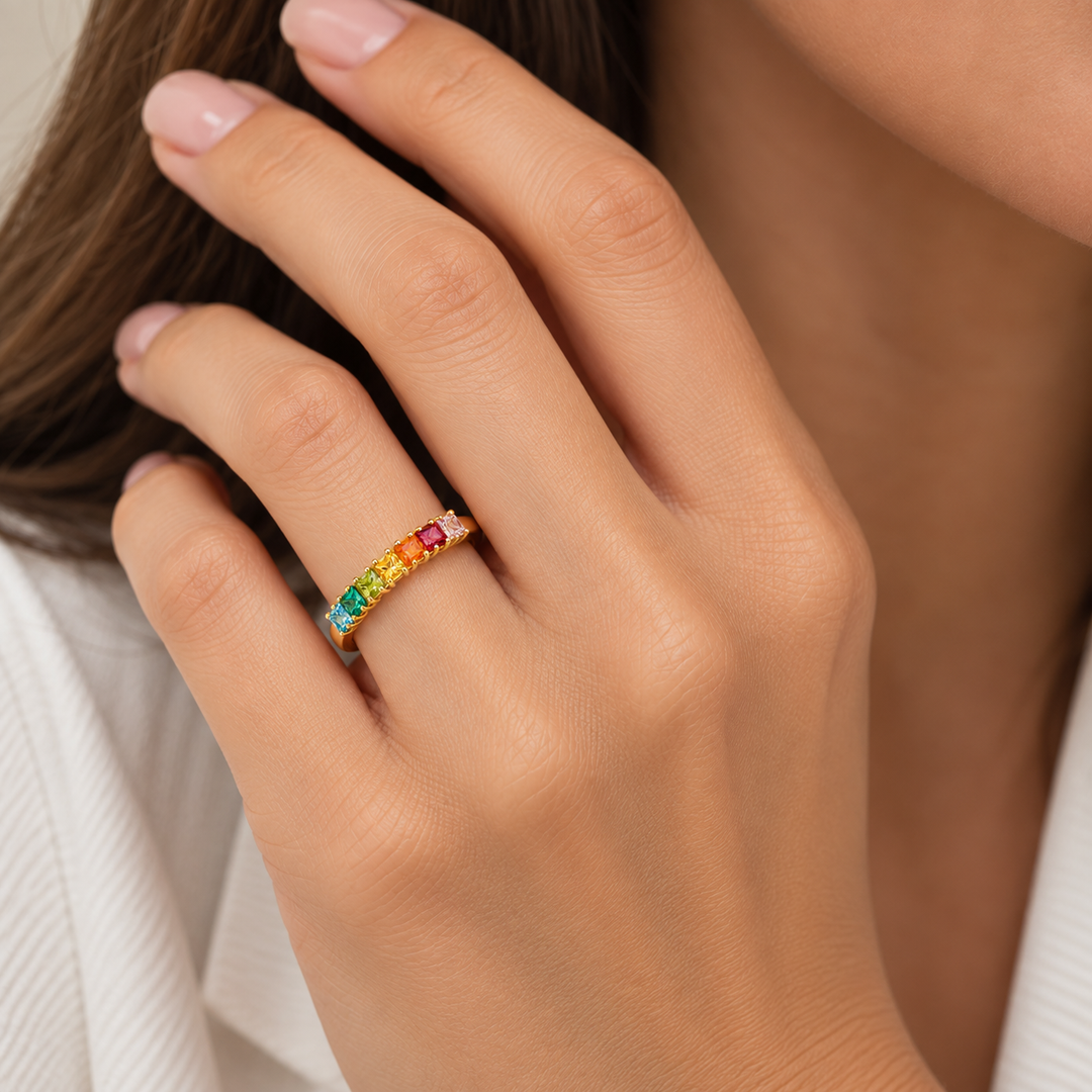 18K Yellow Gold Colored Topaz Ring