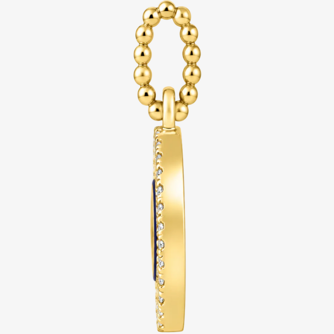 14K Yellow Gold Greek Eye Diamond Pendant