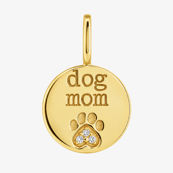 14K Yellow Gold Diamond Dog Paw Charm