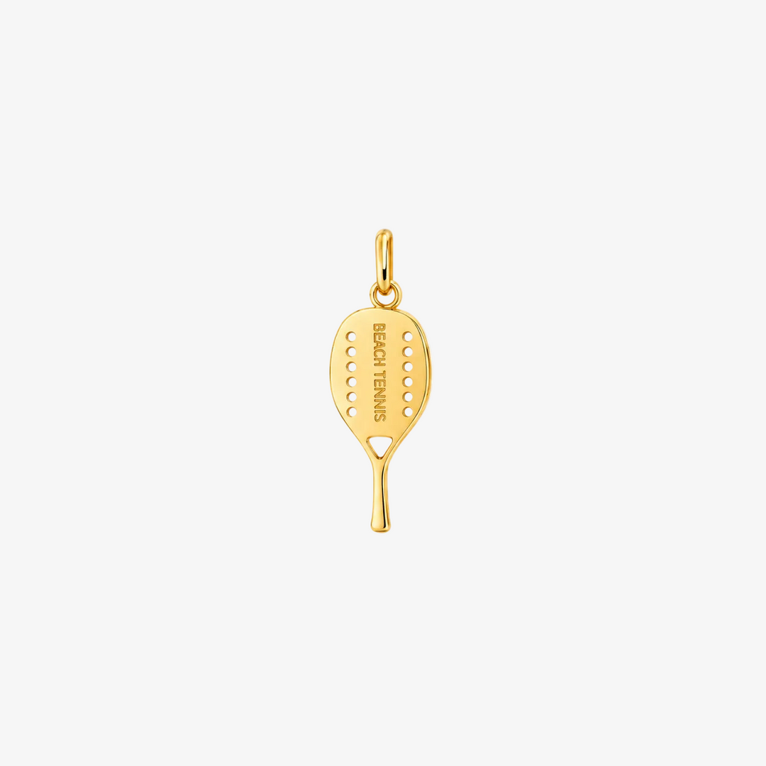18K Yellow Gold Tennis Racket Pendant