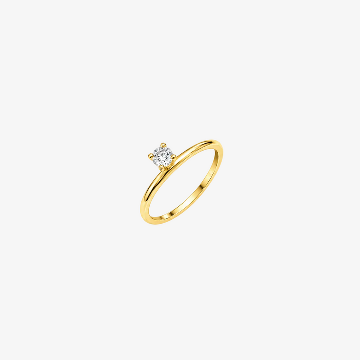 18K Yellow Gold Lab Diamond Solitaire Ring