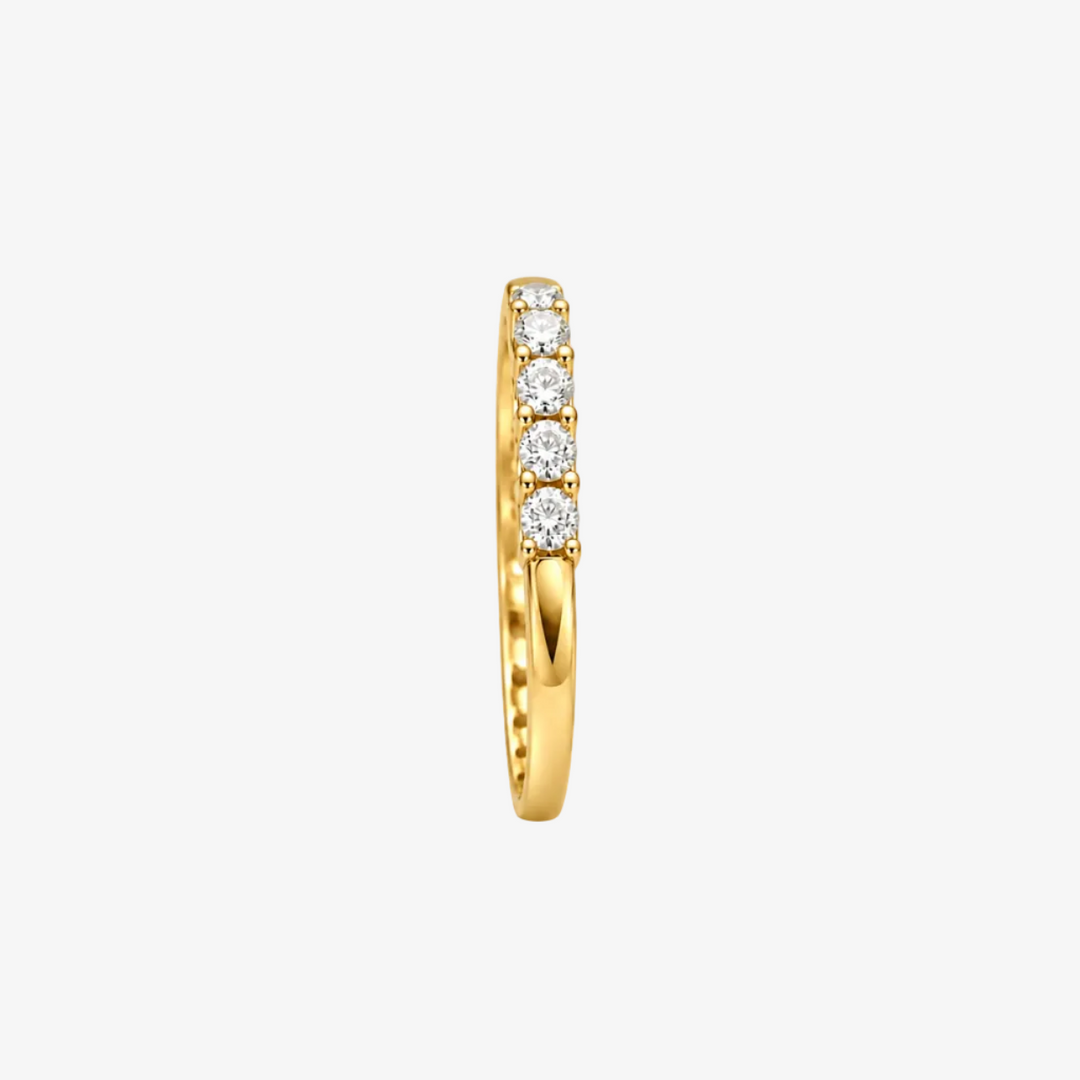 18k Yellow Gold Wedding Band - Natural Diamonds