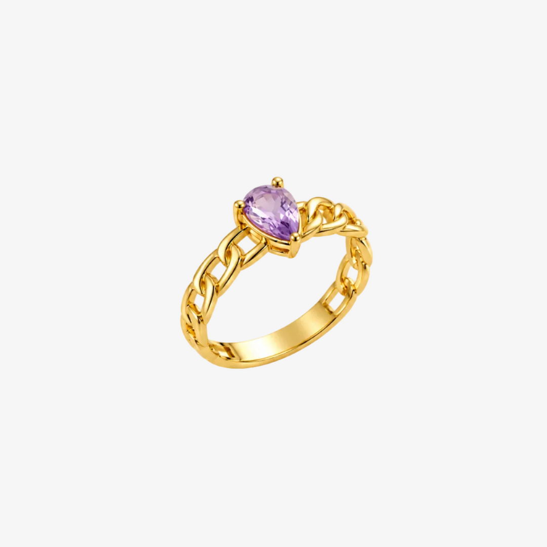 18k Yellow Gold Amethyst Ring