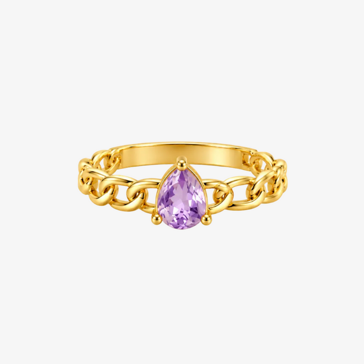 18k Yellow Gold Amethyst Ring
