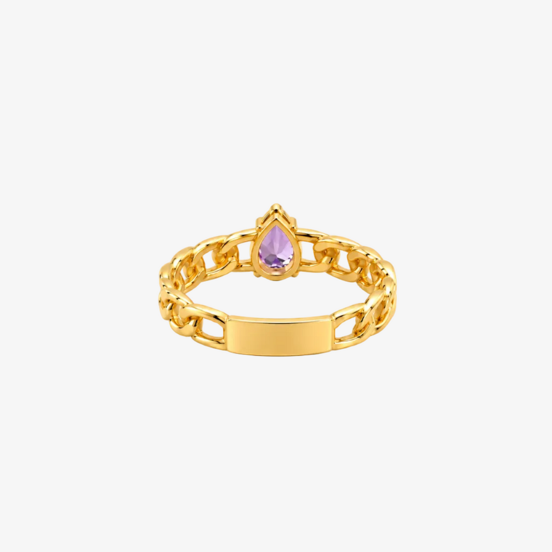 18k Yellow Gold Amethyst Ring