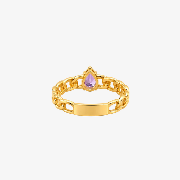 18k Yellow Gold Amethyst Ring
