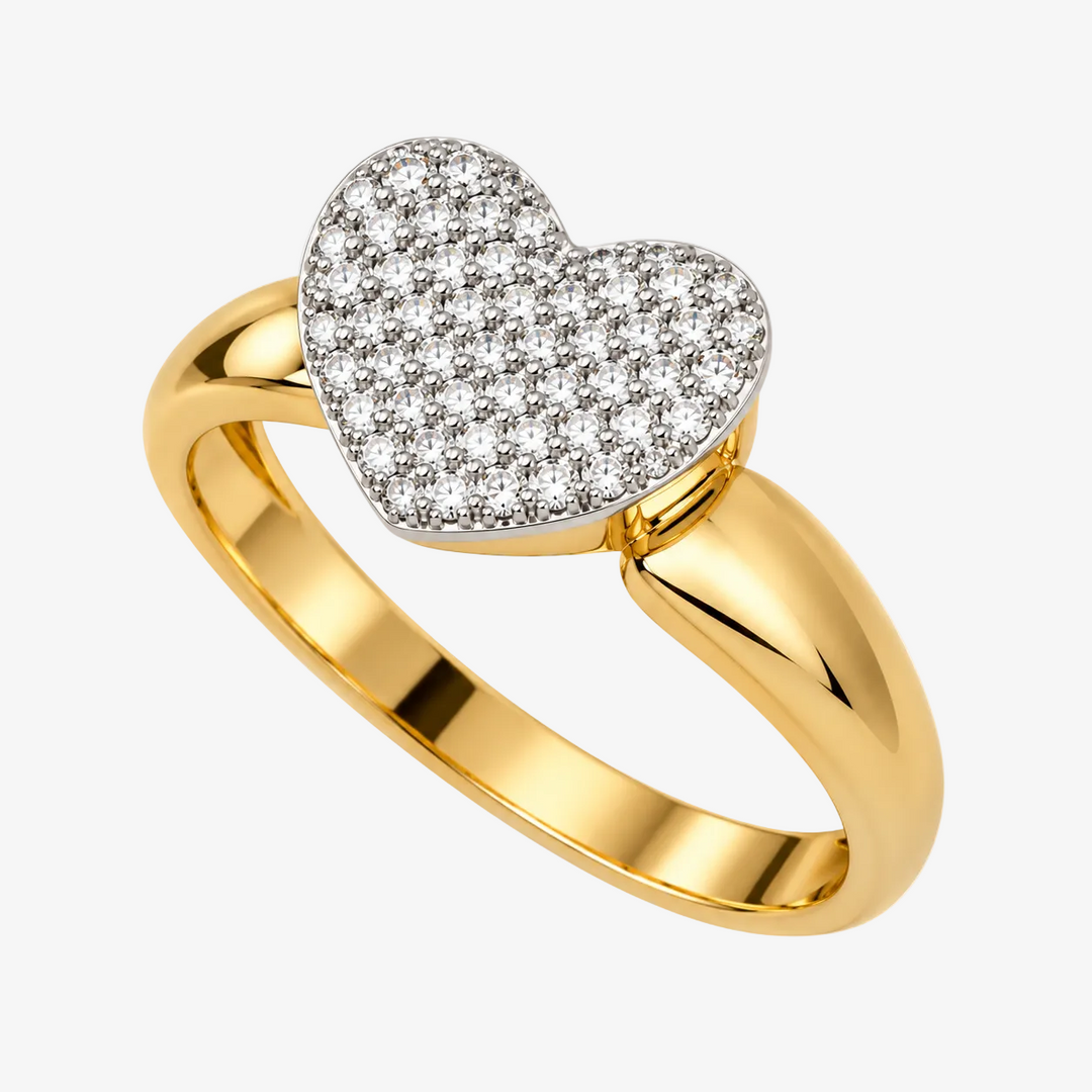 18k Gold Heart Ring